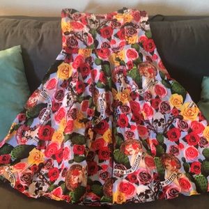 Vintage día de los muertos halter pin up dress